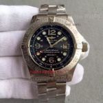 Low Price Copy Breitling Superocean Watch SS Black dial At Wholesale